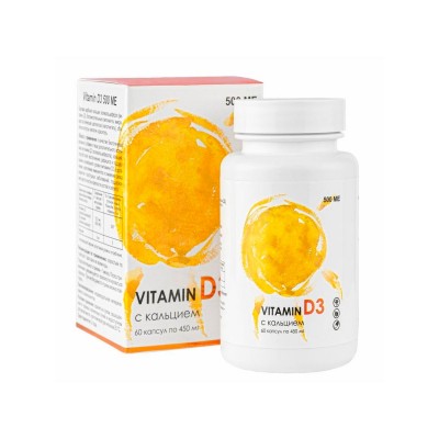 Витамин D3 с кальцием 500 МЕ от Алфит-Плюс, 60 капсул