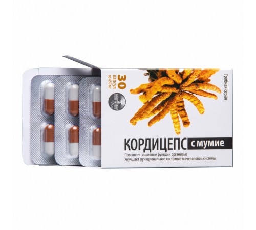 Кордицепс с мумиё от Алфит-Плюс, 30 капсул