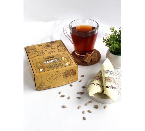 Конфета Любимый Барнаул с молочным шоколадом, семенами подсолнечника и мёдом, 32 г  (заказ от 9 штук)