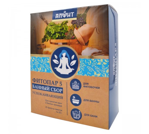 Сбор банный Фитопар-5 Успокаивающий, 20 фильтр-пакетов по 25 г