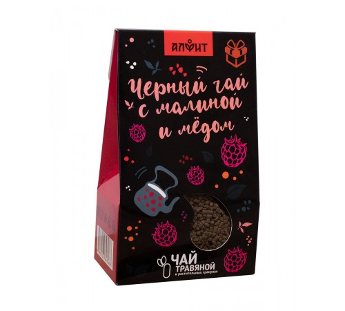 Чёрный чай гранулированный с малиной и мёдом, 60 г