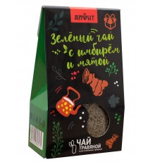 Зелёный чай гранулированный с имбирём и мятой, 60 г