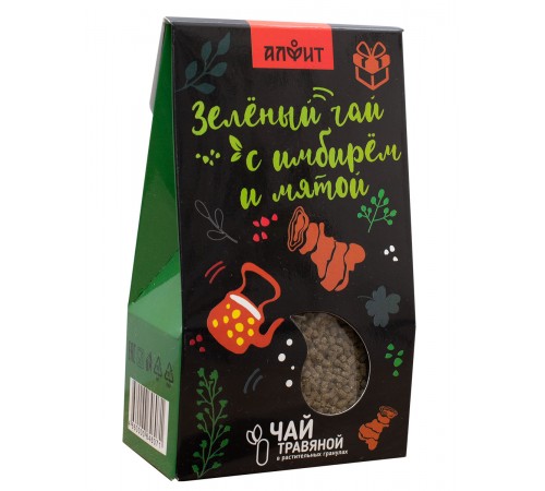 Зелёный чай гранулированный с имбирём и мятой, 60 г