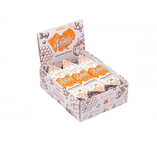 Конфета Любимый Алтай: молочный шоколад, вяленая клюква, семя тыквы и мёд, 32 г  (заказ от 9 штук)