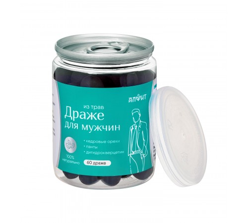 Драже из трав Для мужчин с кедровым орехом, пантами и дигидрокверцетином, 60 шт.