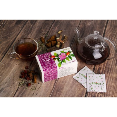 Гранулированный чай Чага с чабрецом и шиповником, 20 фильтр-пакетов