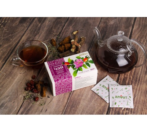 Гранулированный чай Чага с чабрецом и шиповником, 20 фильтр-пакетов