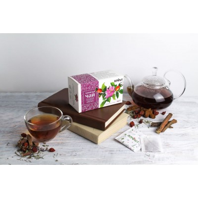 Гранулированный чай Чага с чабрецом и шиповником, 20 фильтр-пакетов
