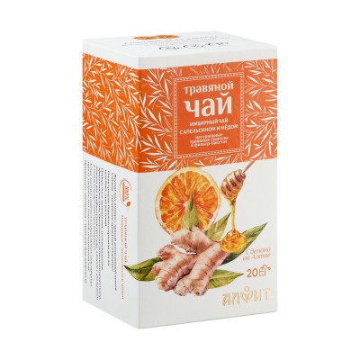 Гранулированный чай Имбирный с апельсином и мёдом, 20 фильтр-пакетов