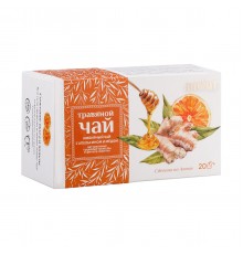 Травяной чай Имбирный с апельсином и мёдом, 20 фильтр-пакетов
