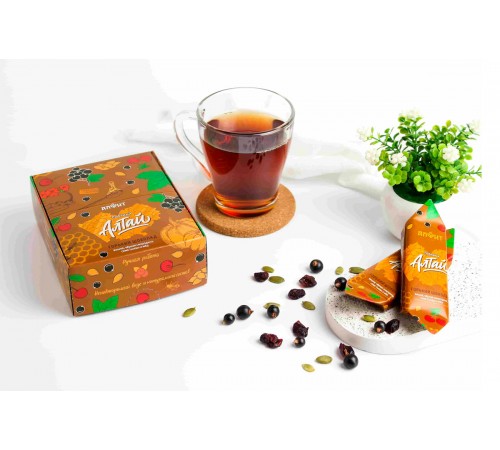 Конфета Любимый Алтай с горьким шоколадом, вишней, чёрной смородиной и семенами тыквы, 32 г