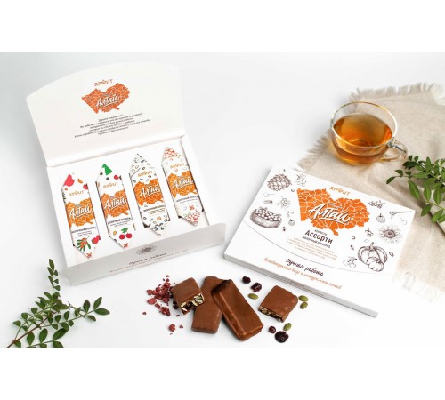 Набор конфет ручной работы Ассорти в молочном шоколаде, 4 шт.