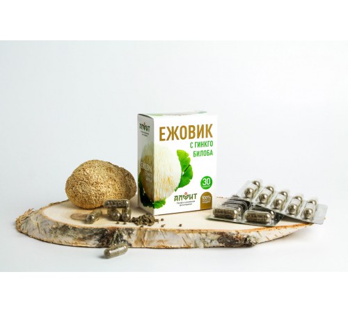 Ежовик с гинкго билоба, 30 капсул