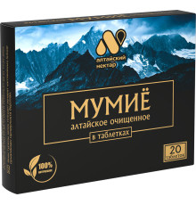 Мумиё очищенное цельное Алтайский нектар цельное, 20 таблеток по 0,2 г