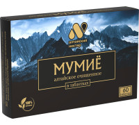 Мумиё очищенное цельное Алтайский нектар цельное, 60 таблеток по 0,2 г