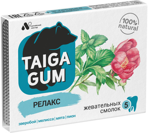 Смолка Taiga Gum Релакс, 5 штук