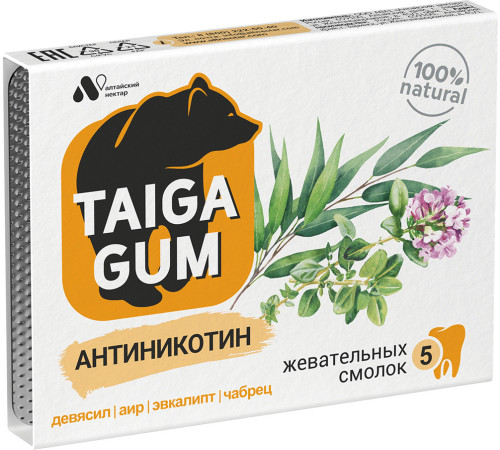 Смолка Taiga Gum Антиникотин, 5 штук