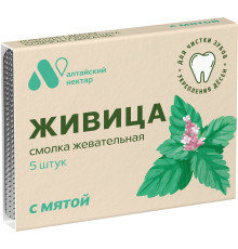 Смолка Живица лиственничная с мятой, 5 штук