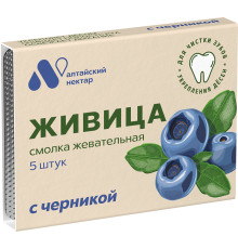 Смолка Живица лиственничная с черникой, 5 штук