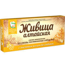 Смолка Живица алтайская лиственничная с пчелиным воском, 4 штуки