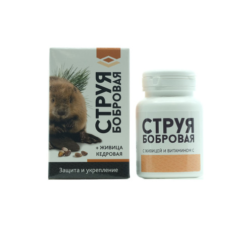 Струя бобровая с кедровой живицей и витамином С, 30 капсул. Натурведъ 2