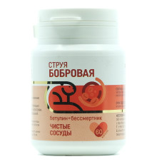 Струя бобровая Чистые сосуды: бетулин и бессмертник, 60 капсул. Натурведъ 33