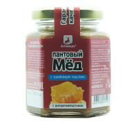 Пантовый мёд с каменным маслом и дигидрокверцетином, стекло, 210 г
