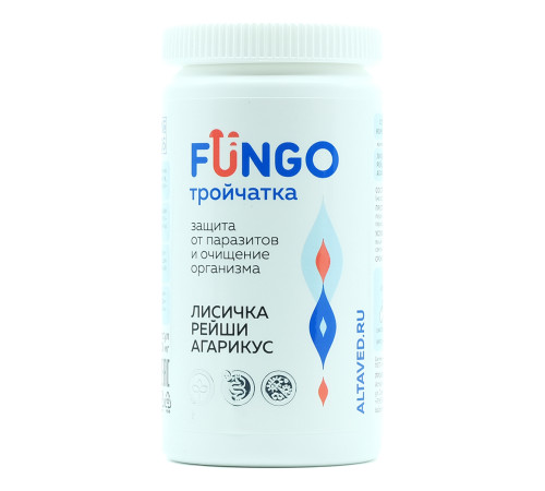 Fungo тройчатка Лисичка, рейши, агарикус защита от паразитов и очищение организма, 90 капсул