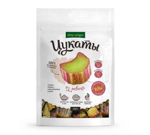 Цукаты из ревеня Алтай-Селигор, 150 г