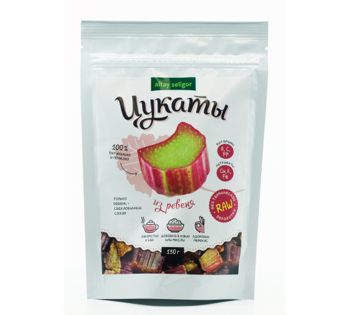 Цукаты из ревеня Алтай-Селигор, 150 г