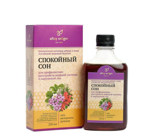 Алтайский медовый бальзам "Спокойный сон" БАД, 250 мл