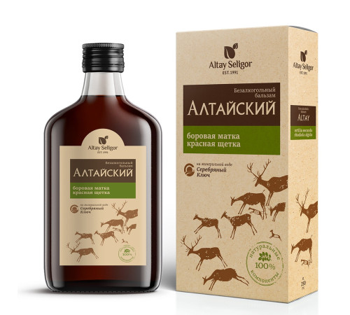 Бальзам Алтайский с боровой маткой и красной щеткой, стекло 250 мл