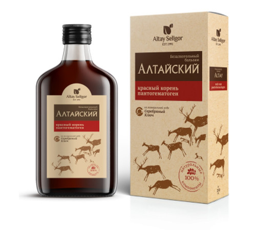 Бальзам Алтайский с красным корнем и пантогематогеном, стекло 250 мл