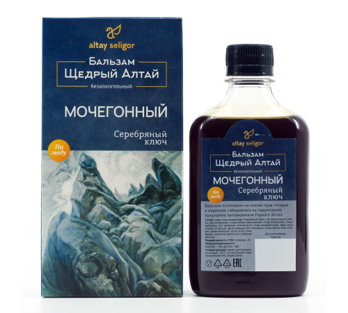 Бальзам Щедрый Алтай Мочегонный Серебряный ключ, 250 мл