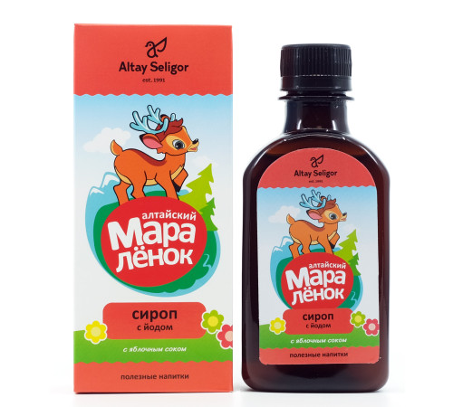Сироп С йодом и яблочным соком Алтайский Маралёнок, 200 мл
