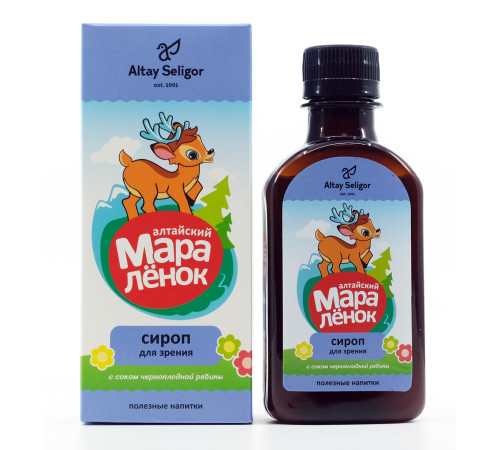 Сироп Для зрения с соком черноплодной рябины Алтайский Маралёнок, 200 мл