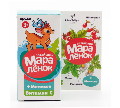 Драже Алтайский Маралёнок с мелиссой, витамином С, шиповником и мятой, 70 г