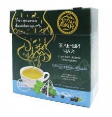 Чай зелёный с листом чёрной смородины Общеукрепляющий, 15 пирамидок