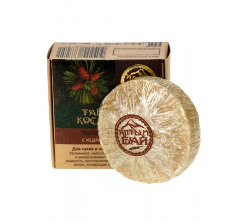 Твёрдый шампунь с кедровой живицей для сухих и повреждённых волос, 60 г