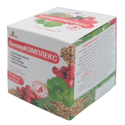 ХелперКОМПЛЕКС с конопляным маслом, боярышником, гинкго билоба и софорой японской Новые сосуды, 30 капсул