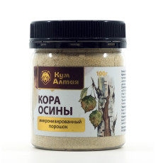 Кора осины, порошок 100 г, банка