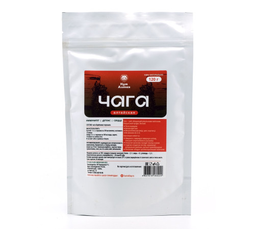 Чага алтайская, порошок 120 г, дой-пак