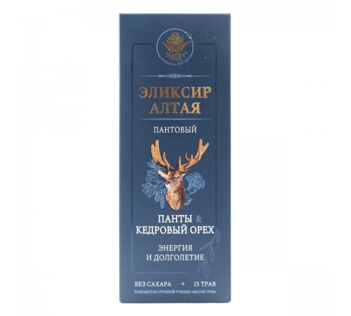 Эликсир Алтая Пантовый Панты и кедровый орех Энергия и долголетие, 250 мл