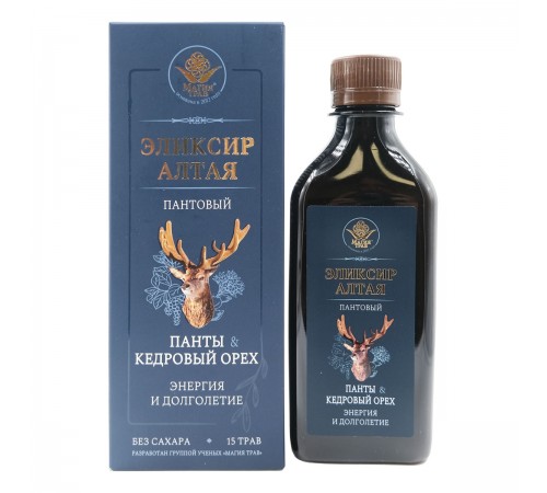 Эликсир Алтая Пантовый Панты и кедровый орех Энергия и долголетие, 250 мл