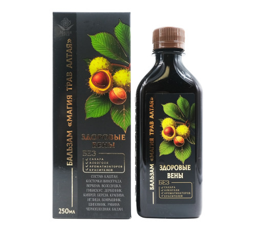 Магия трав Алтая Здоровые вены, бальзам без сахара, 250 мл