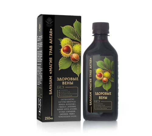 Магия трав Алтая Здоровые вены, бальзам без сахара, 250 мл