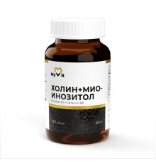 Холин (витамин В4) + Мио-инозитол (витамин В8) Myvit, 120 капсул