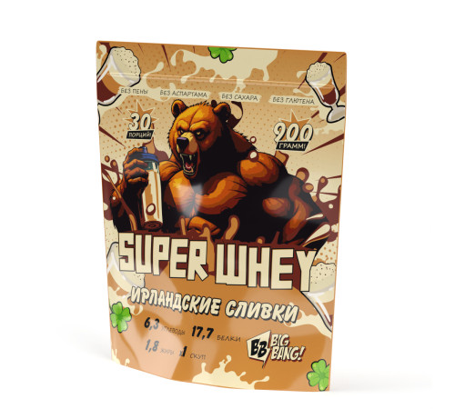 SUPER WHEY Протеин со вкусом Ирландские сливки Big Bang, 900 г