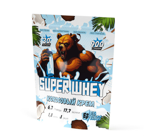 SUPER WHEY Протеин со вкусом Кокосовый крем Big Bang, 900 г