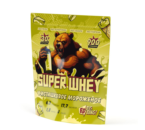 SUPER WHEY Протеин со вкусом Фисташковое мороженое, 900 г